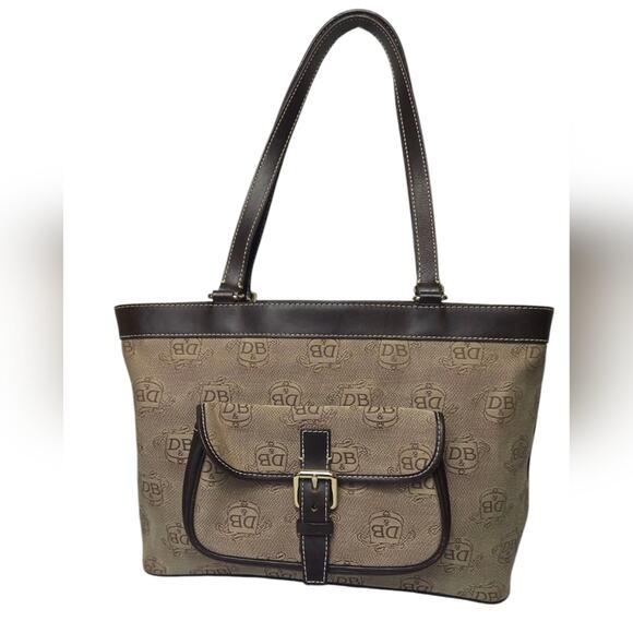 Dooney & Bourke Tan and Brown Vintage Bag - Picture 1 of 13